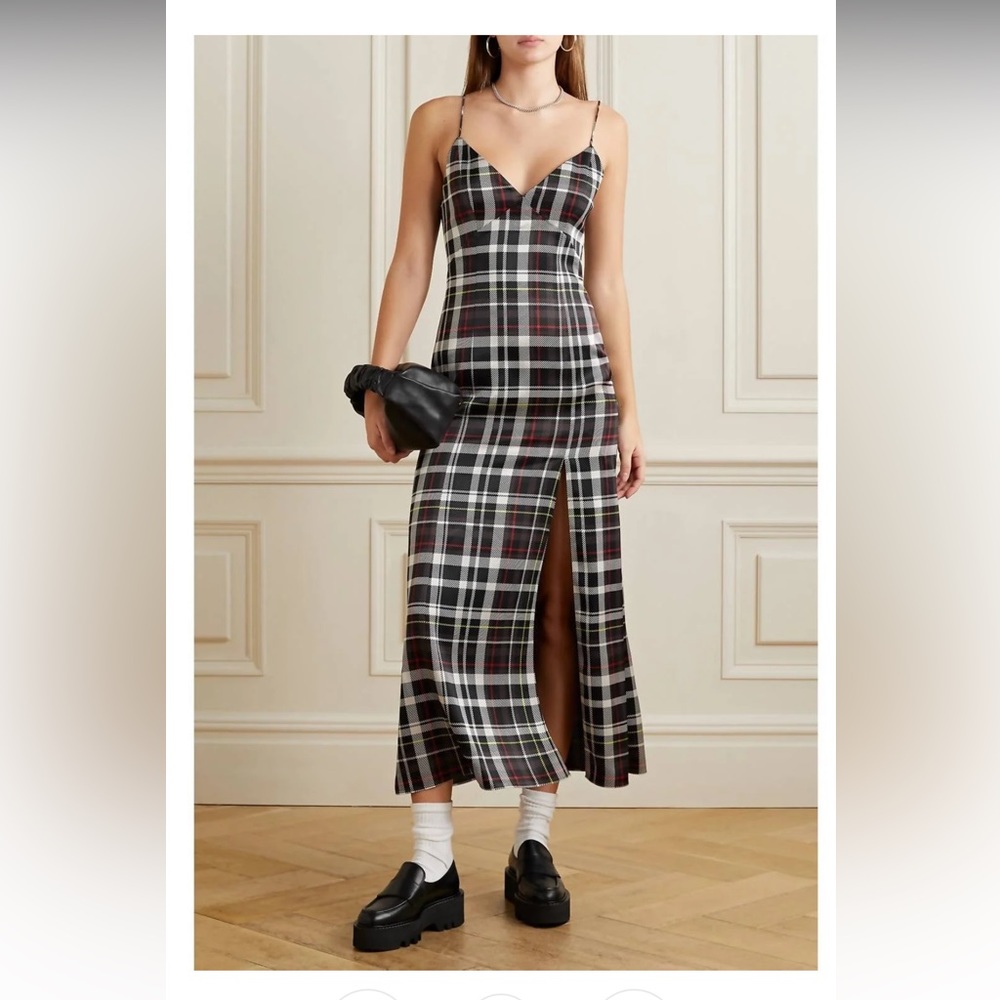Alice+Olivia Julietta Plaid MIDI Dress NWT size 0
